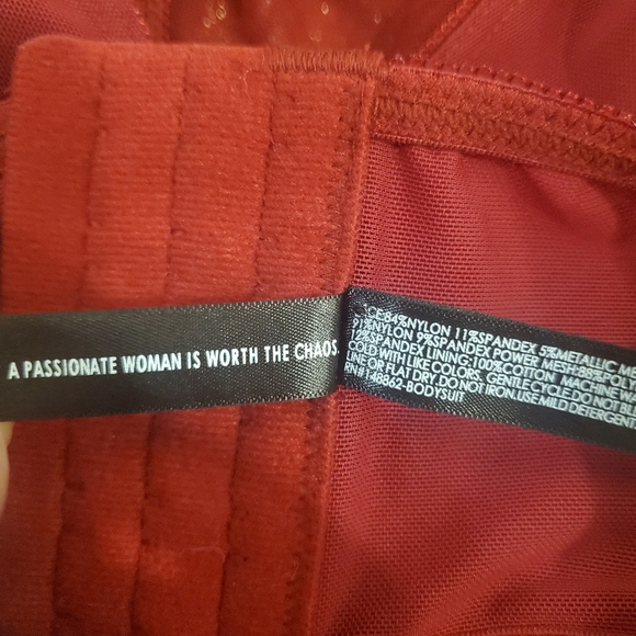 Torrid Bodysuit Womens 3X Curve Red Lingerie Lace Accent Thong Snap Bottom - Picture 7 of 7